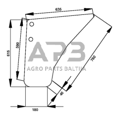 Case IH C42 134771738N Durų stiklo viršus