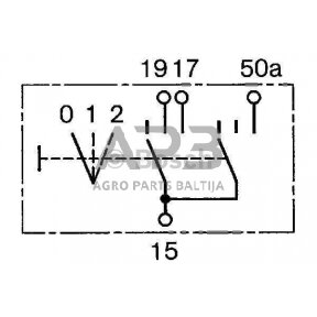 Case IH 1046 0343008006 Šilumos paleidimo jungiklis 0-1-2, Bosch