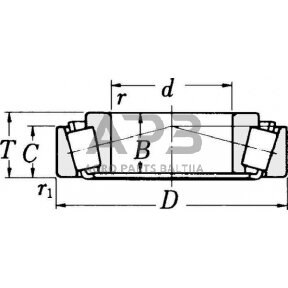 Case IH 1055 / 1055XL 0906709195 Kūginis ritininis guolis 19,05x49,23x18,04 mm Timken