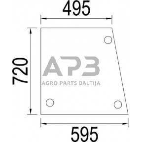 Case IH 1055 / 1055XL 3226350R1N Šoninis stiklas