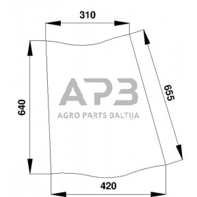 Case IH 1055 / 1055XL D7015 KamKaištisis stiklas