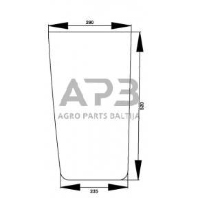 Case IH 1056 / 1056XL D7011R apatinis priekinis stiklas