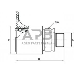 Case IH 1056 / 1056XL ZPF10N22 greito atjungimo mova ZP F M22