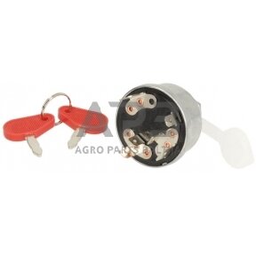 Case IH 1194 SW10009KR Užvedimo jungiklis su raktu, 12/24V, 4 padėtys, 16A, ašmenų gnybtai