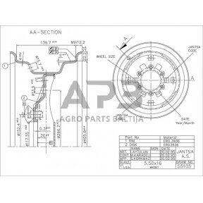 Case IH 1494 071110003 ratlankis 5,50 x 16