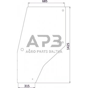 Case IH 3220 144969A1KR Durų stiklas