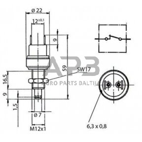 Case IH 3220 3401400R1 Stabdžių žibintų jungiklis Case - IH