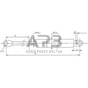 Case IH 3220 CA118605 Dujinis statramstis L225mm 160N Stabilus