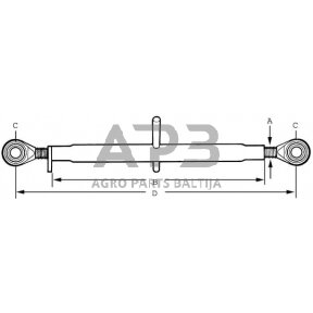 Case IH 3220 VLK1001 Toplink eye/eye 405, 1-1/8in cat.1/2