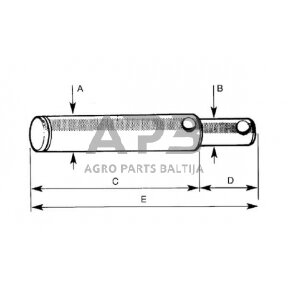 Case IH 4230 VLK5436 Toplink kaištis 19,00 mm/25,4x156 mm Cat.1/2 Vapormatic