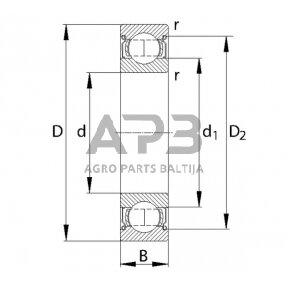 Case IH 433 6312 Gilaus griovelio rutulinis guolis 60x130x31mm INA/FAG