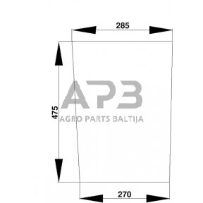 Case IH 440 D7403 Apatinis priekinis stiklas