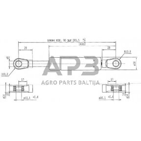 Case IH 484 CA050016 Dujinis statramstis L283.5mm 520N Stabilus