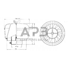 Case IH 485 / 485XL PBH001249 Pirminis valiklis su žarnos spaustuku Donaldson