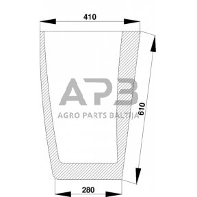 Case IH 5120 D7304 Apatinis priekinis stiklas