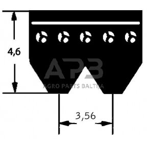 Case IH 5150 8PK1460 rumbuotas diržas 8 briaunos PK x1460mm Optibelt