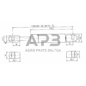 Case IH 5150 CA722391 Dujinis statramstis L475mm 150N Stabilus