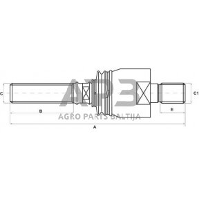 Case IH 5230 0750125010 Ašinis rutulinis galas ZF