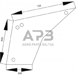 Case IH 540 1332486C1N Durų stiklas apatinis