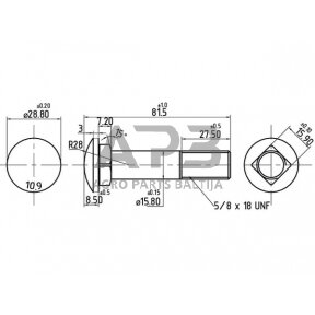 Case IH 574 K262954N Rato ratlankio varžtas