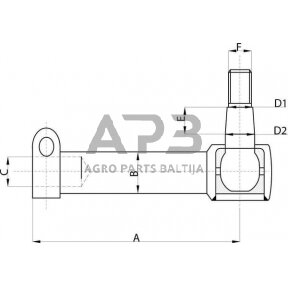 Case IH 695 / 695XL SHP489KR Skersinės vairo trauklės galas su strypu