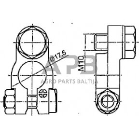 Case IH 7120 BA811 Akumuliatoriaus gnybtas su m10 varžtu, teigiamas