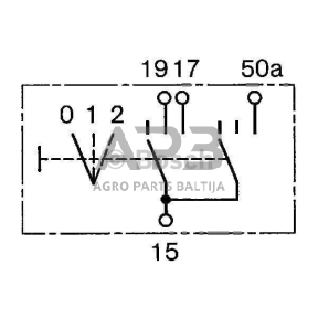 Case IH 743 / 743XL 0343008006 Šilumos paleidimo jungiklis 0-1-2, Bosch