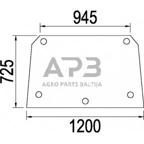 Case IH 743 / 743XL 3226351R3N galinio lango viršutinė dalis