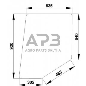 Case IH 844S D520484 Durų stiklas