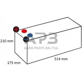 Case IH 946 610013076KR Akumuliatorius 12V 110Ah 760A JK: 315/615 Kramp