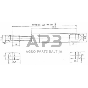 Case IH 995 / 995XL CA858595 Dujinis statramstis L549mm 180N Stabilus