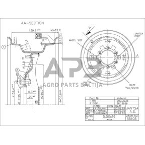 Case IH C100 071110003 ratlankis 5,50 x 16