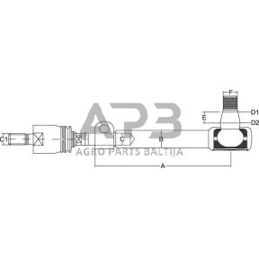 Case IH C64 SHP735KR Skersinės vairo trauklės komplektas