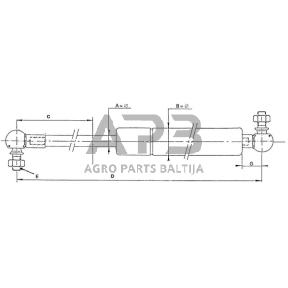 Case IH JX55 Maxxima CA254551 Dujinis statramstis L275mm 220N Stabilus