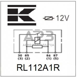 Case IH 4230 RL112A1R Relė 12V, normaliai atidaryta, 40A, su rezistoriumi, be laikiklio 2