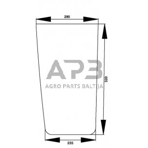 Case IH 1056 / 1056XL D7011R apatinis priekinis stiklas