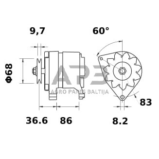 Case IH 1294 IA0301 kintamosios srovės generatorius 14V 55A 2