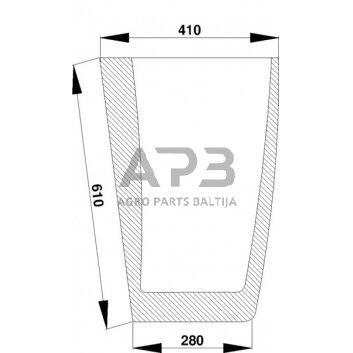 Case IH 5120 D7303 Apatinis priekinis stiklas