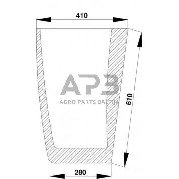 Case IH 5120 D7304 Apatinis priekinis stiklas