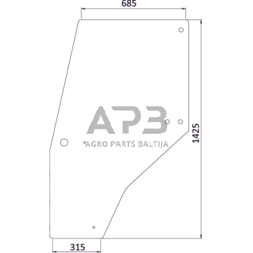 Case IH 3210 144969A1KR Durų stiklas