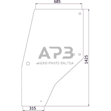 Case IH 3220 144950A1KR Durų stiklas