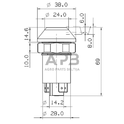 Case IH C42 11125200PN Stumdomas jungiklis, žibintai, apvalūs, žalia 4