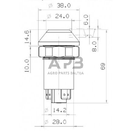 Case IH 533 11100100PN Stumdomas jungiklis, avariniai žibintai, apvalūs, raudoni 5