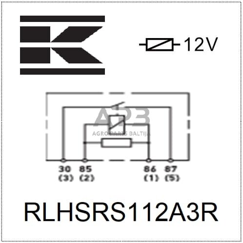 Case IH 5150 RLHSRS112A3R Maitinimo relė 12V, normaliai atidaryta, 70A, su rezistoriumi, su laikikliu 2