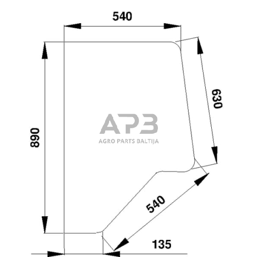 Case IH 3230 D7014 Durų stiklo galinė dalis