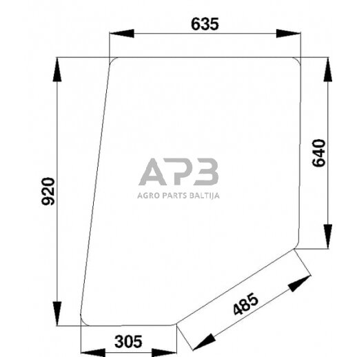 Case IH 1046 D520484 Durų stiklas