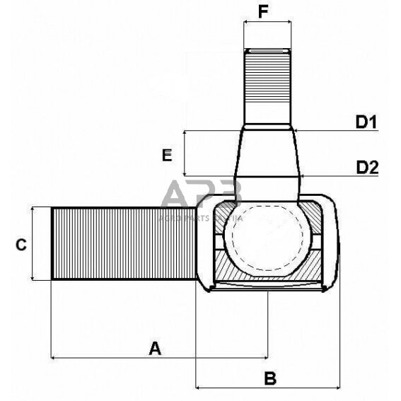 Case IH 4210 SHP448KR Skersinės vairo trauklės galas, dešinysis 1