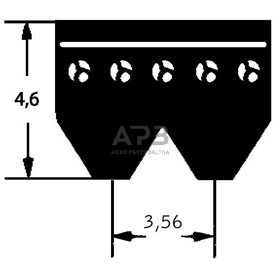 Case IH 5150 8PK1460 rumbuotas diržas 8 briaunos PK x1460mm Optibelt 1