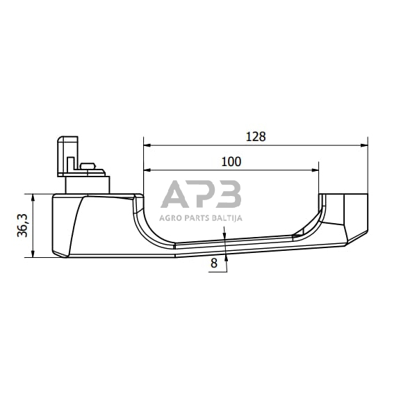 Case IH C42 CA4045 Išorinių durų užraktas kairėje/dešinėje 5