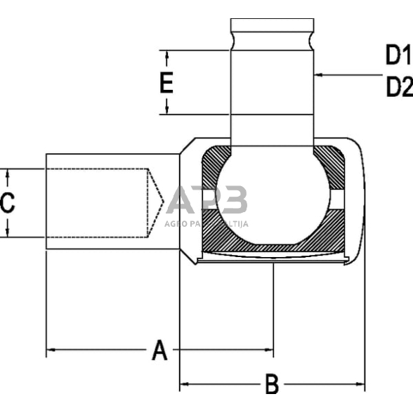 Case IH 1046 SHP033KR Skersinės vairo trauklės galas 2